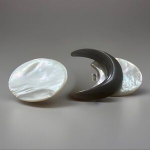 Mother Of Pearl And Moon Sliver Women’s Belt Buckle Two Piece